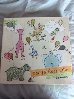 Baby's Keepsake Memory Box - Pastel Animal Illustration